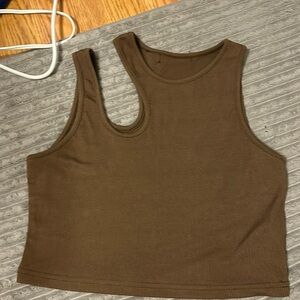 asymmetrical cropped tank